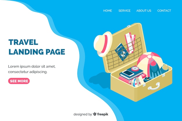 Free vector travel landing page