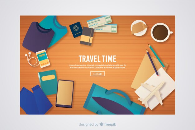 Free vector travel landing page