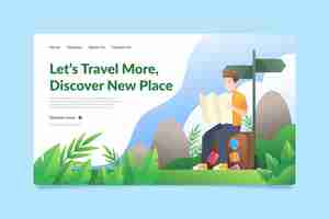 Free vector travel landing page