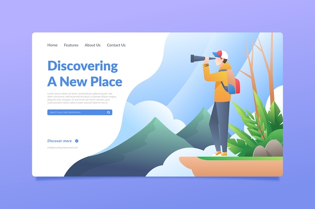 Free vector travel landing page