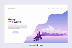 Free vector travel landing page