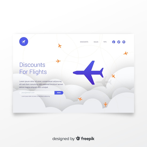 Free vector travel landing page