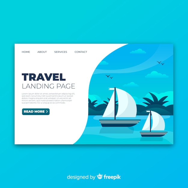 Free vector travel landing page