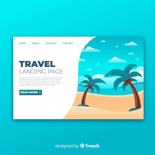 Free vector travel landing page