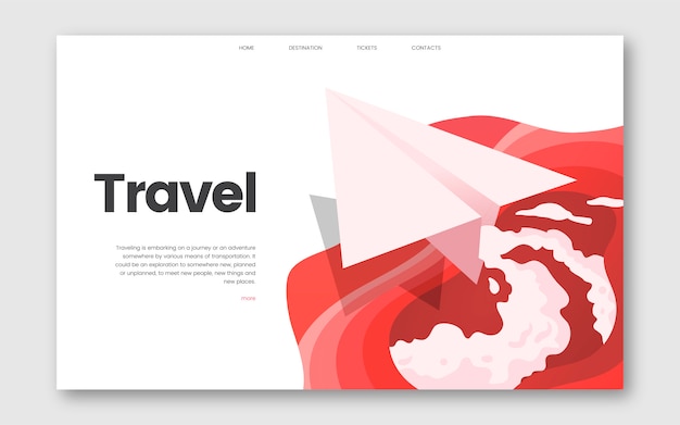Grafica del sito web informativo di viaggio e tempo libero