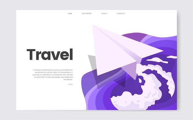 Grafica del sito web informativo di viaggio e tempo libero