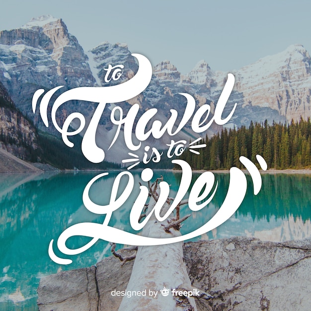 Travel lettering design with photo