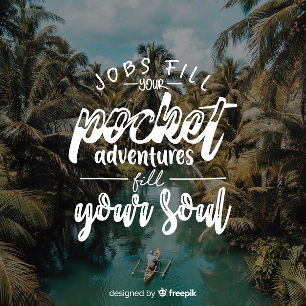 travel lettering with  quote and image