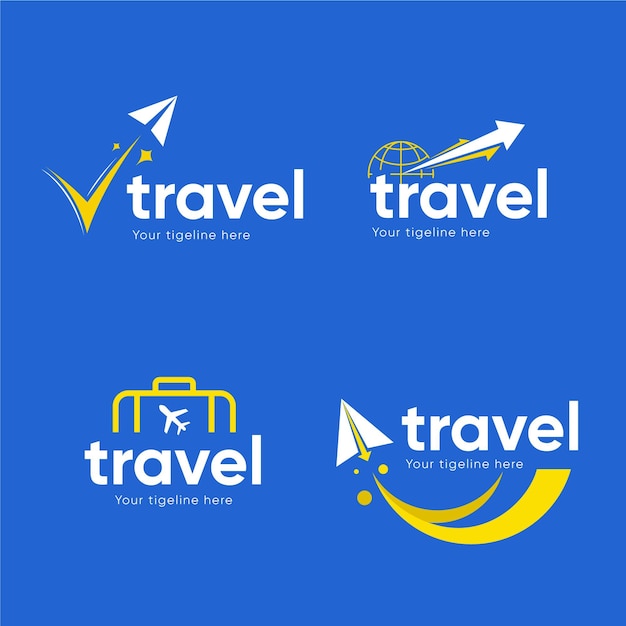 Бесплатное векторное изображение Коллекция логотипов travel