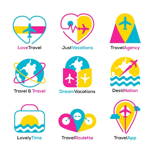 Free vector travel logo collection