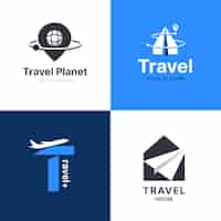 Vettore gratuito collezione di logo di viaggio