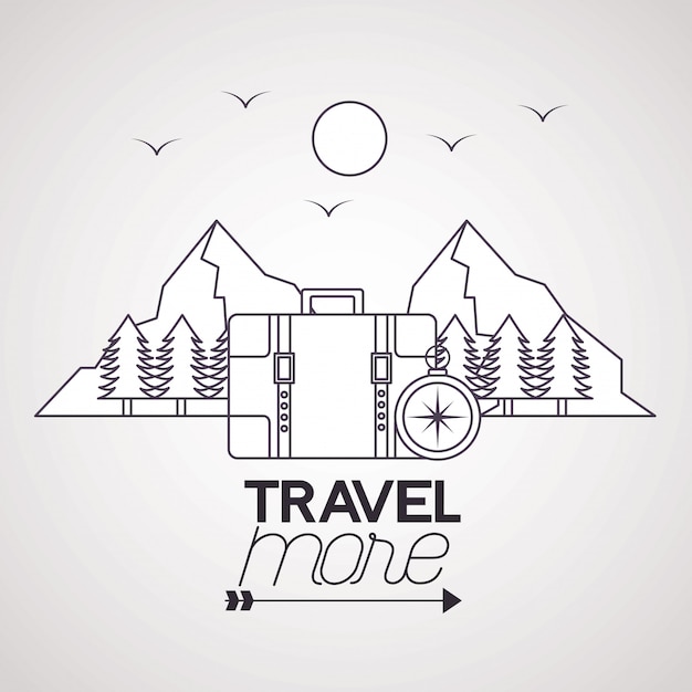 Travel more poster illustration