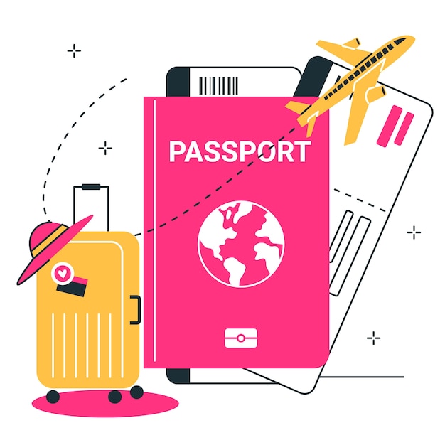 Free vector travel passport concept illustration