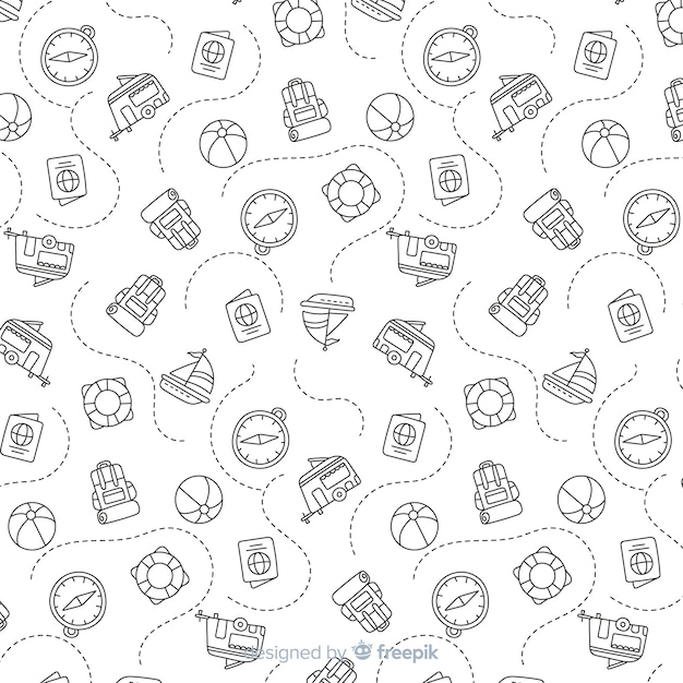 Free vector travel pattern background