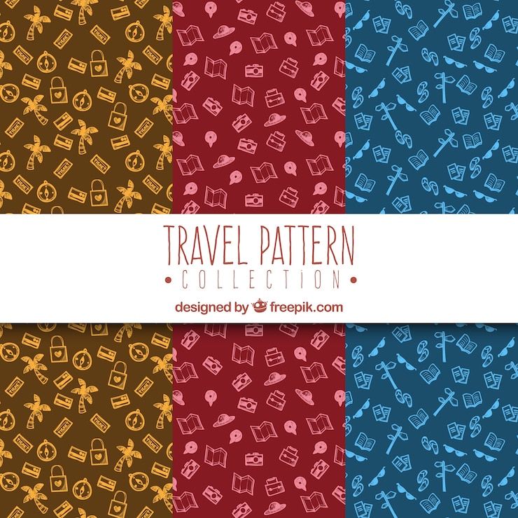 Free Vector travel pattern collection