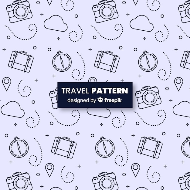 Travel pattern with elements and dash lines