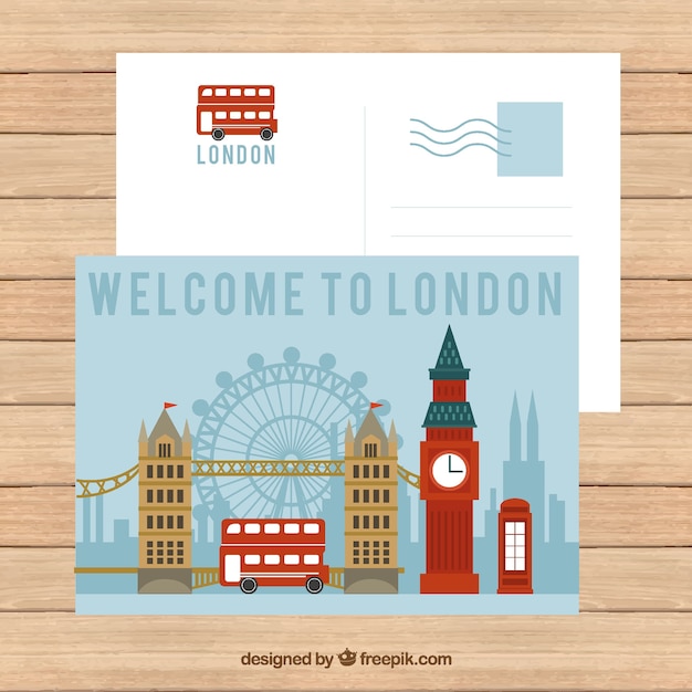 Free vector travel postcard in flat design