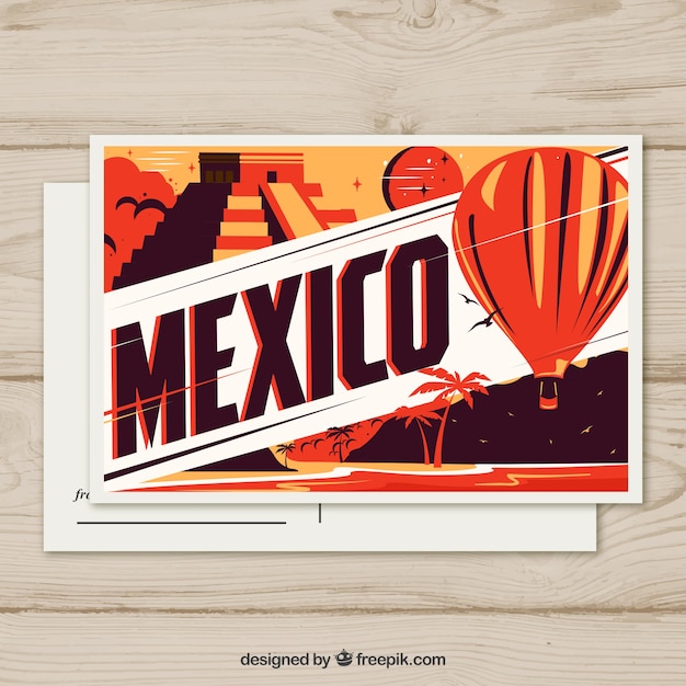 Travel postcard template in hand drawn style