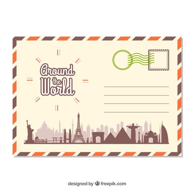 Stamped postcard frame with travel theme vector, premium image by  rawpixel.com #travel #postcard #frame #stamp #mocku…