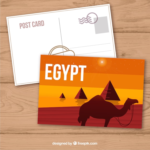 Free vector travel postcard with landscape