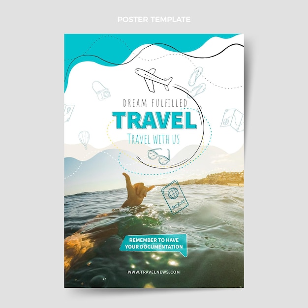 Free vector travel poster design template