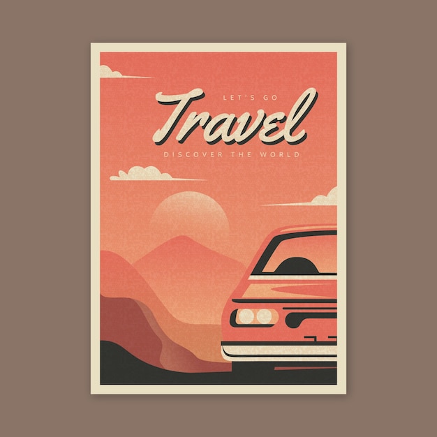 Vettore gratuito poster da viaggio in stile illustrato