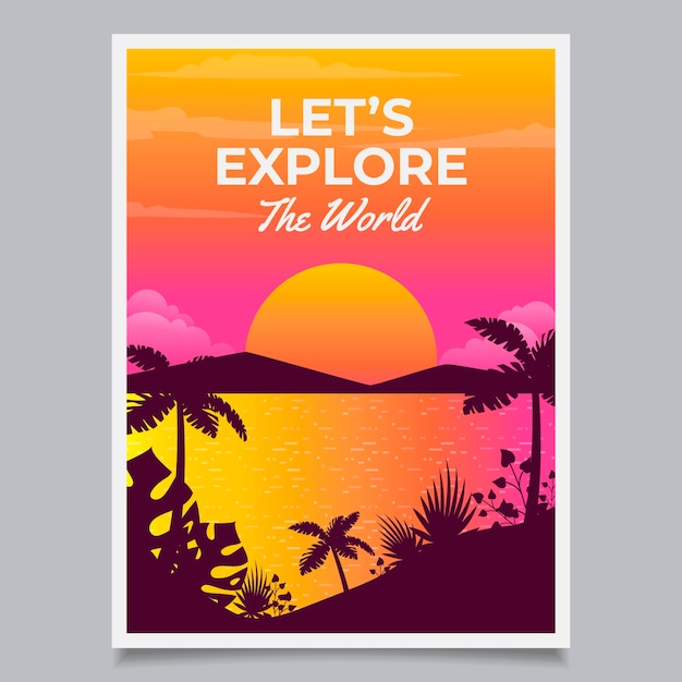 Free vector travel poster illustrated