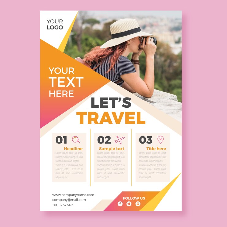 無料Vector 写真家の写真と旅行ポスタースタイル