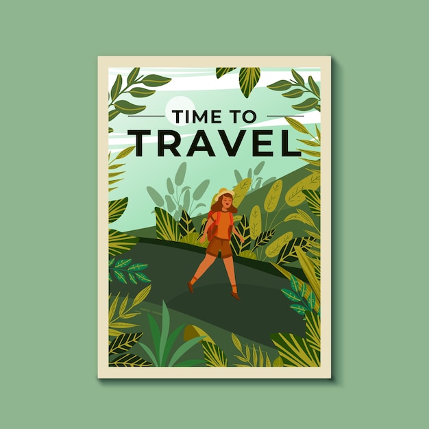 Free vector travel poster template illustrated