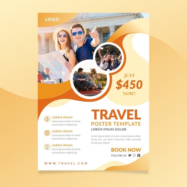 Travel poster template theme