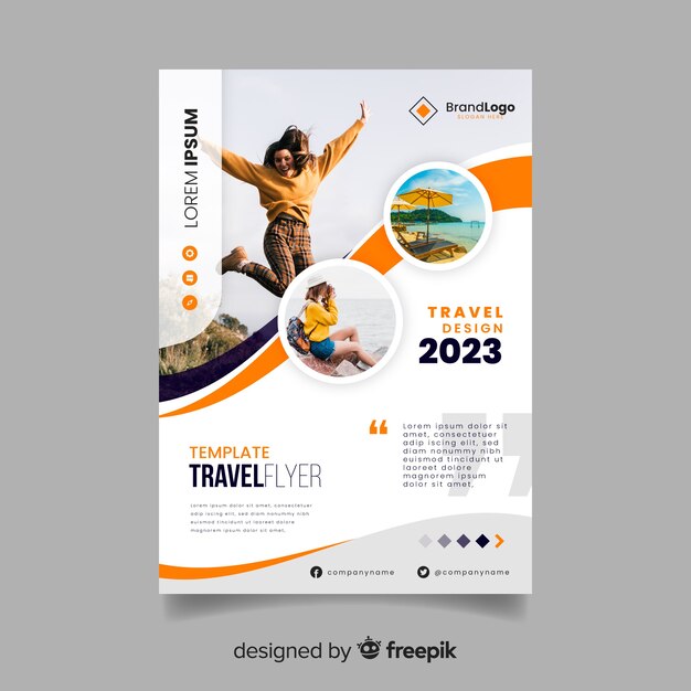 Travel poster template with image