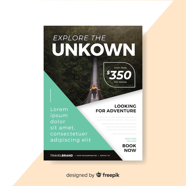 Travel poster template with image