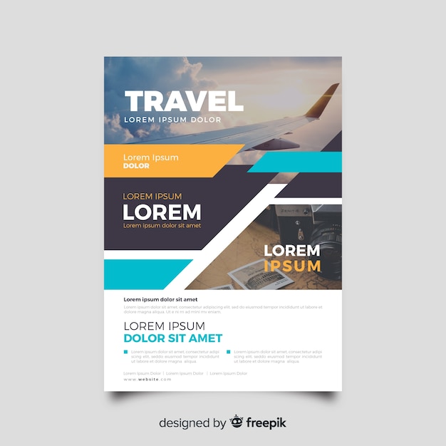 Travel poster template with photo