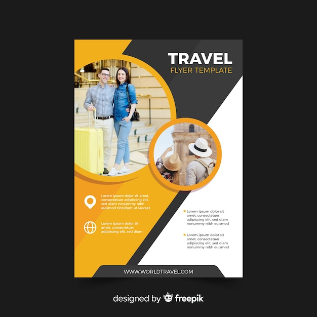 Travel poster template with photo