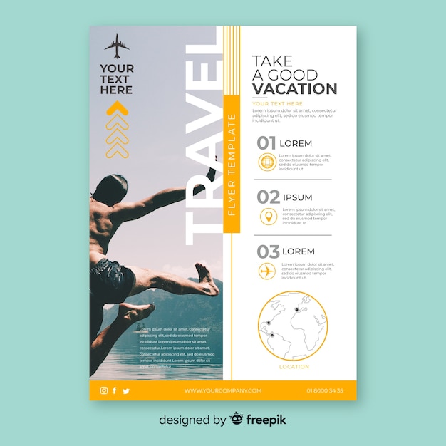 Travel poster template with photo