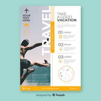 Travel poster template with photo