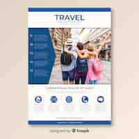 Vettore gratuito modello di poster di viaggio con foto