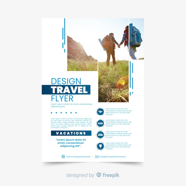 Travel poster template with photo