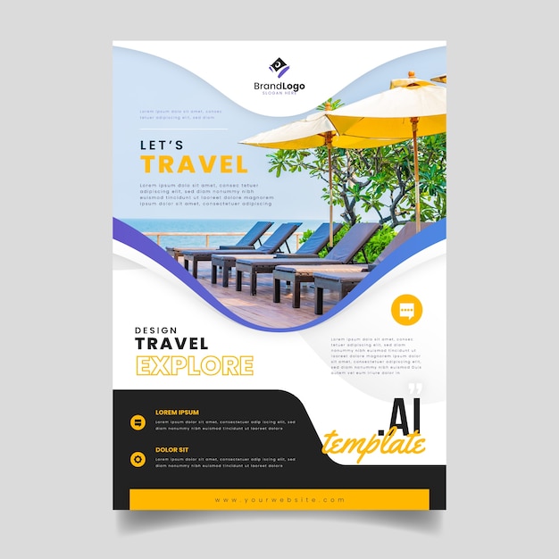 Travel poster template with photo