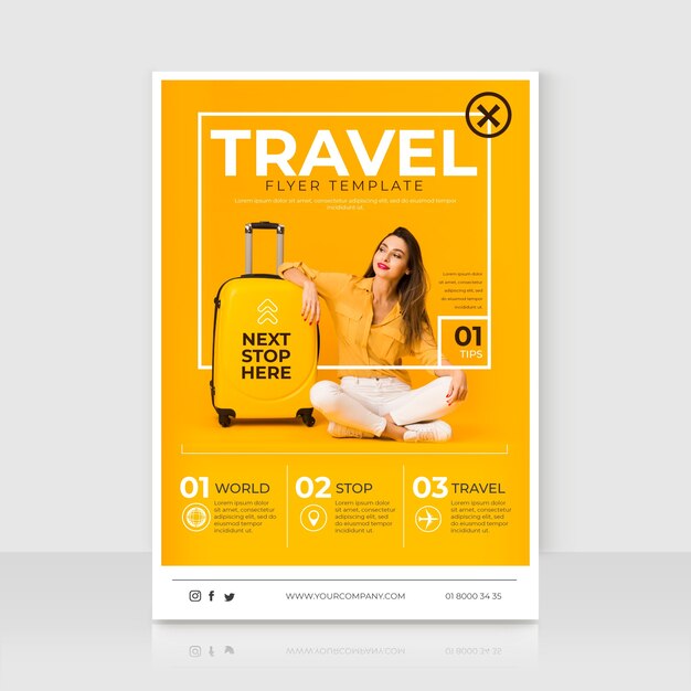 Travel poster template with photo