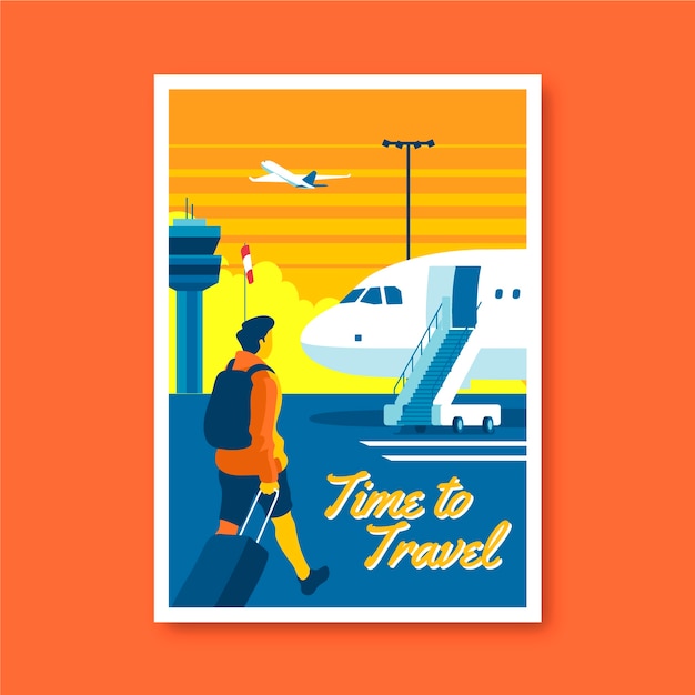 Vettore gratuito modello di poster di viaggio