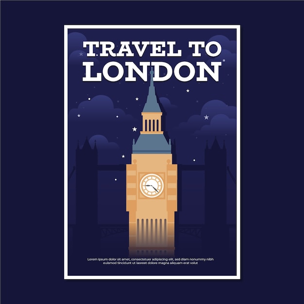 Free vector travel poster with london