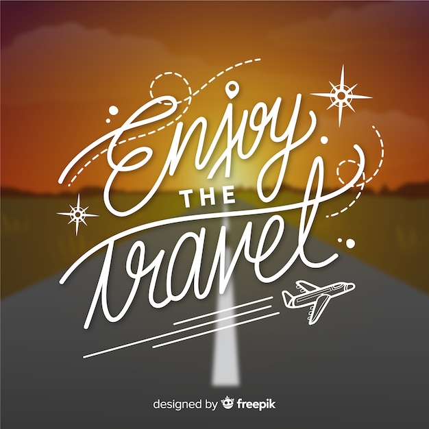 Free vector travel quote lettering