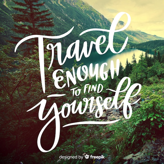 Free vector travel quote lettering