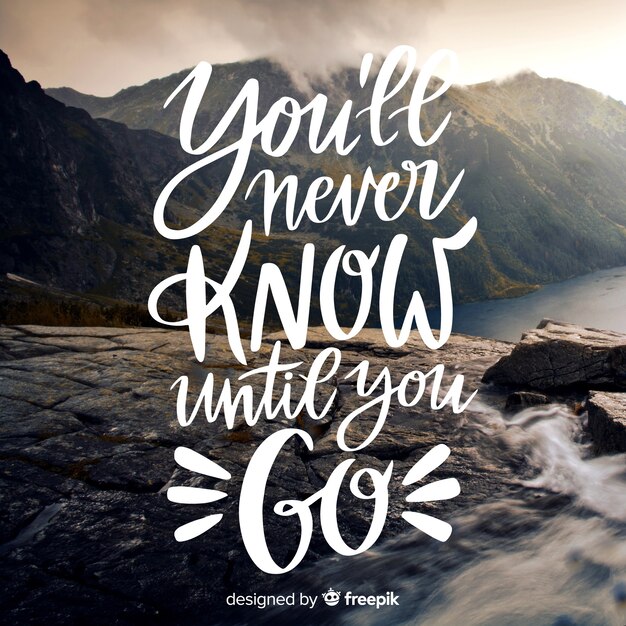 Travel quote lettering