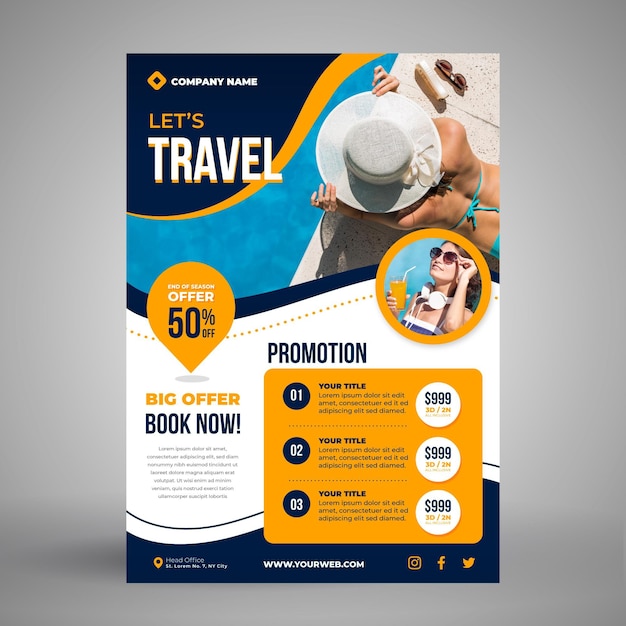 Travel sale flyer concept