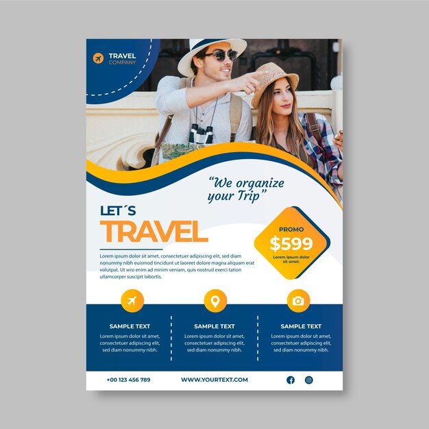 travel sale flyer template with photo