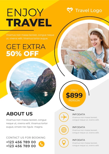 Free vector travel sale flyer  template