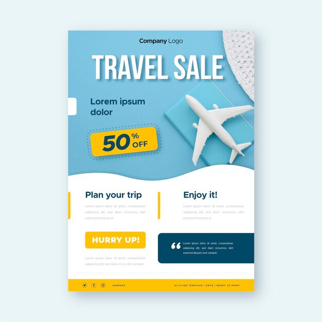 Travel sale flyer with image