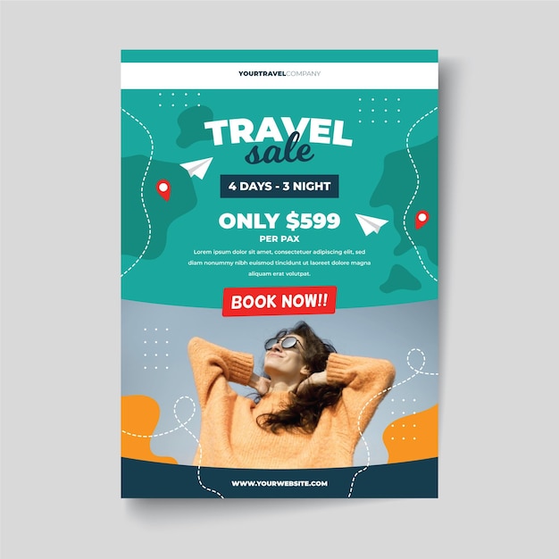 Travel sale flyer with photo)